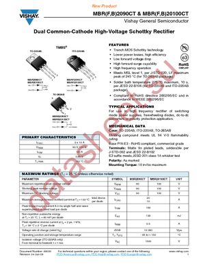 MBRB20100CT-E3/4W datasheet  